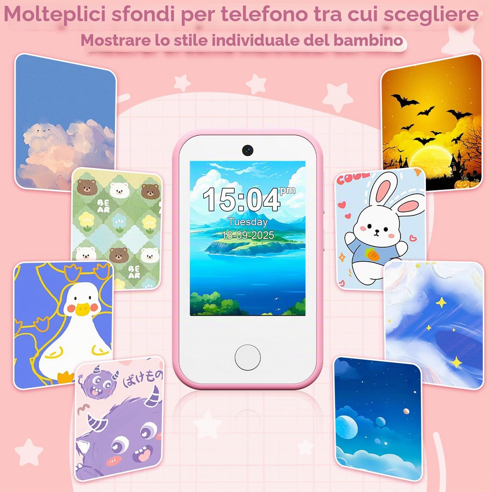 4G Giocattolo per bambini con doppia fotocamera per bambini Touchscreen da 2,8 pollici Telefono per bambini Apprendimento Telefono per bambini Giocattolo di apprendimento Ragazzi Ragazze 3 4 5