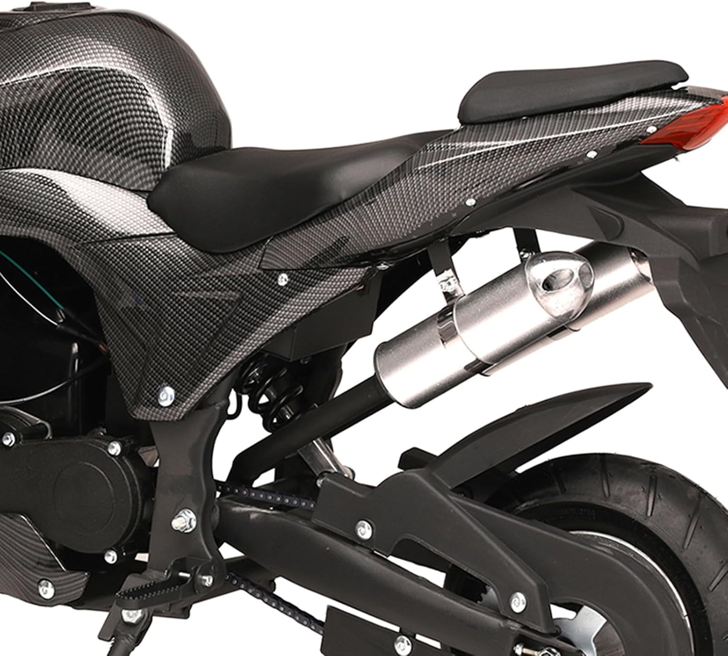 YOXIER 50cc Pocket Bike, 4-Stroke Motorcycle, EPA Approved Gas Adult Motorcycle, Strong Dual Brake, Pocket Bike Max Speed 25 Mph, Gas Pocket Motorbike with Front Rear Disc Brakes Black