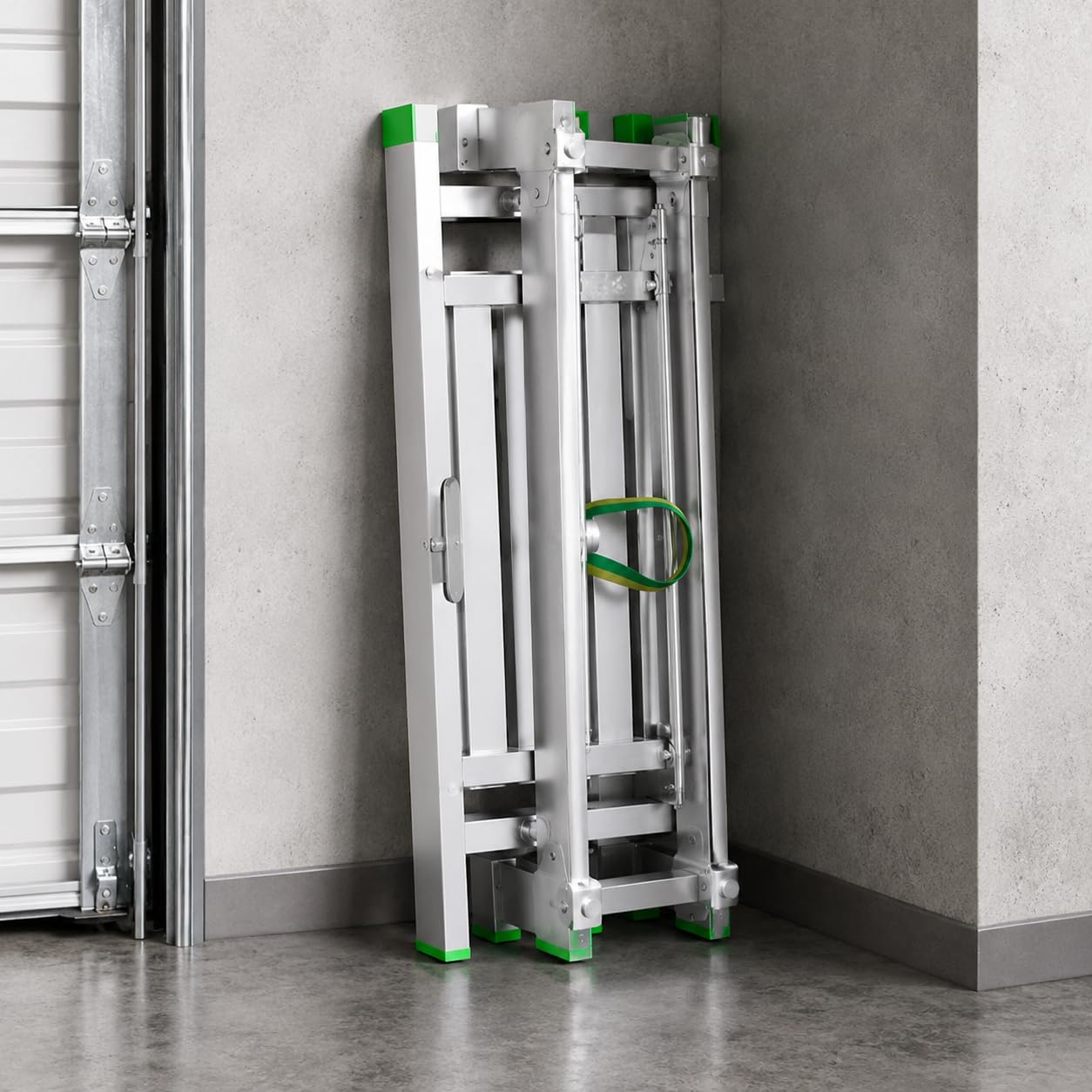 Plataforma de trabajo plegable resistente, capacidad de 400 kg, taburete de escalera ajustable de 2 pies y banco de trabajo portátil