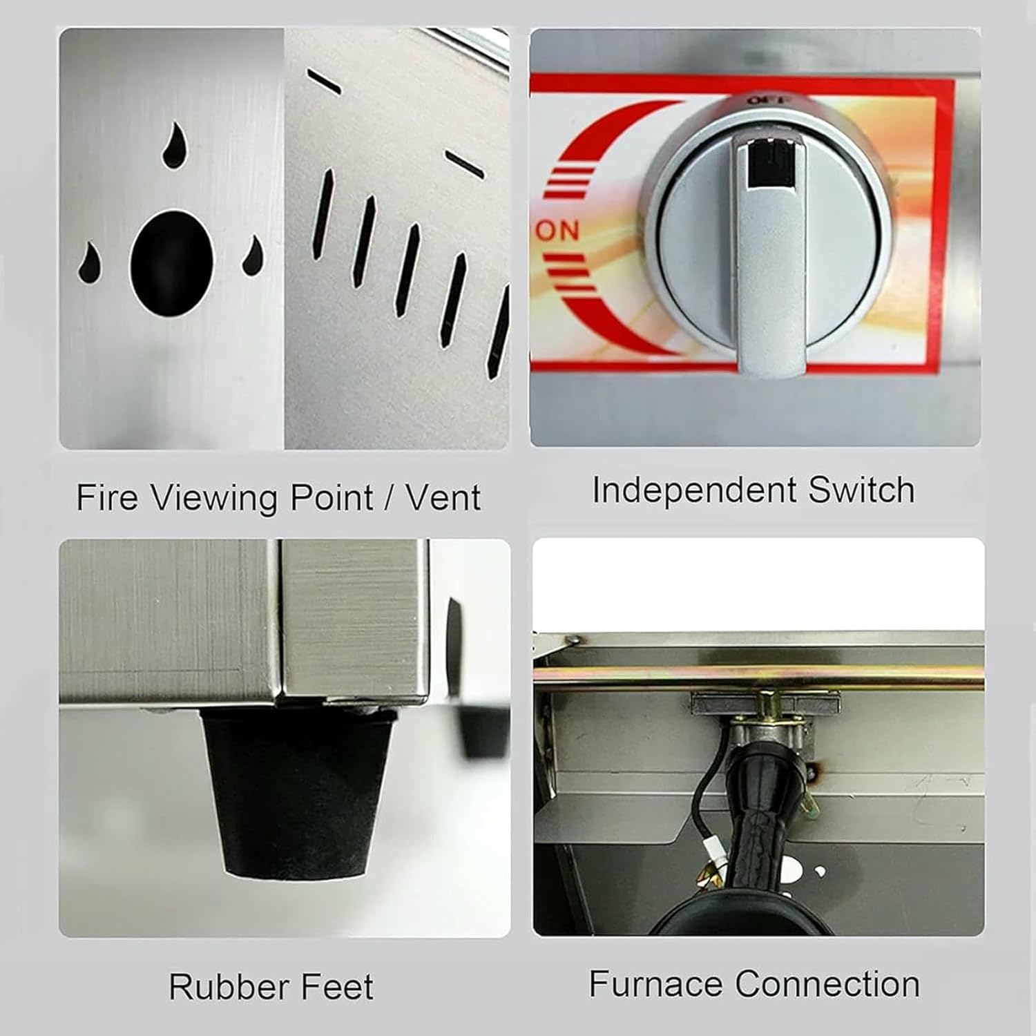 Commercial Fat Fryer Basket 12L Large Capacity Gas Fryer, Commercial Deep Fryer, Stainless Steel Countertop, for French Fries Restaurant Home Kitchen,Without Basket~/