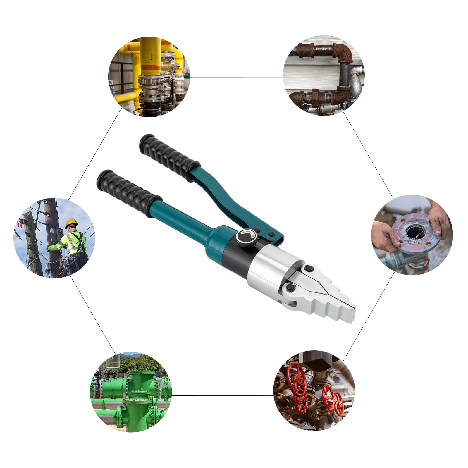 Alicates hidráulicos Separador hidráulico manual YQ-30 de 8 toneladas for reparación y(Blue)