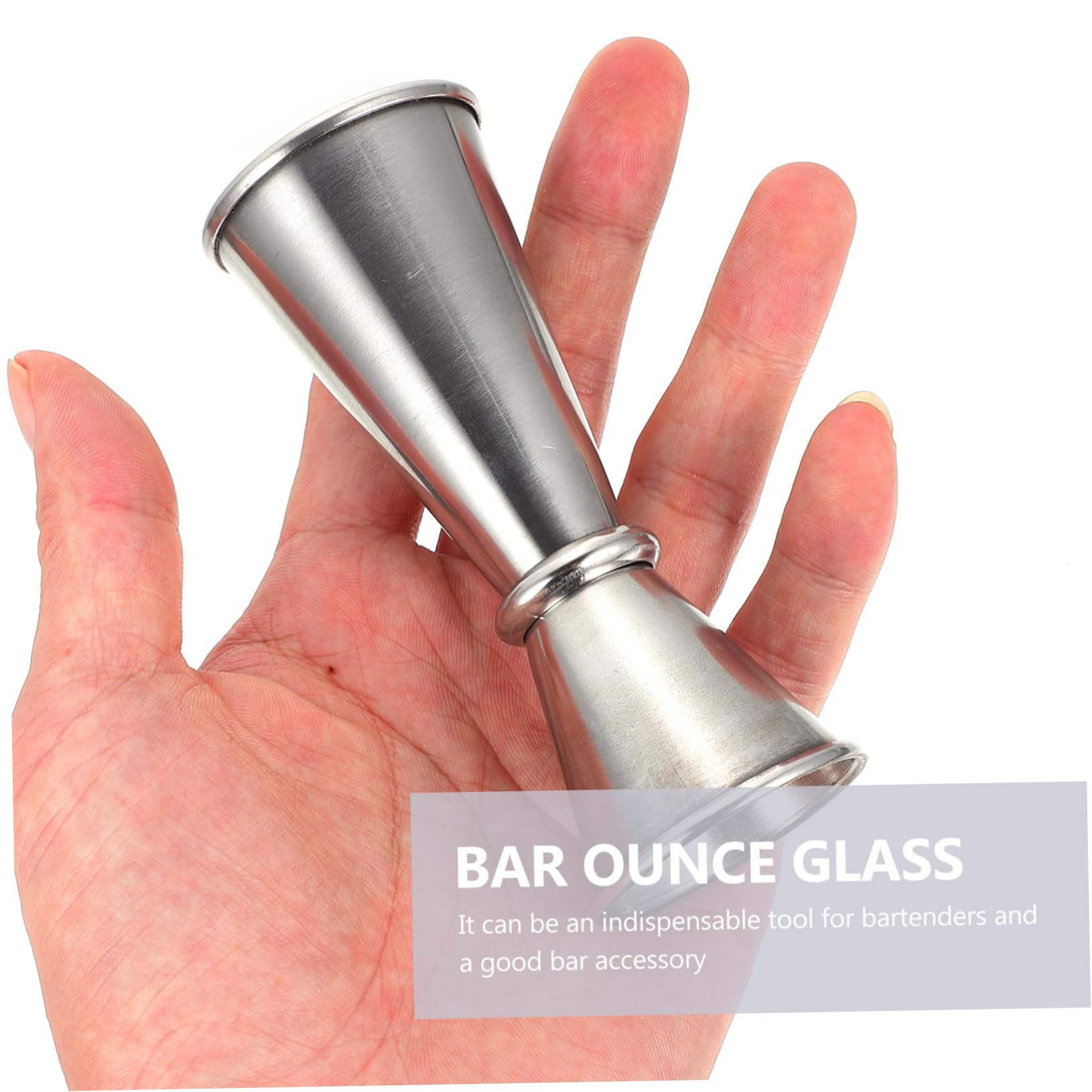 PRETYZOOM Stainless Steel Measuring Cups 30ml/65ml Double Jigger for Bartenders and Home Use