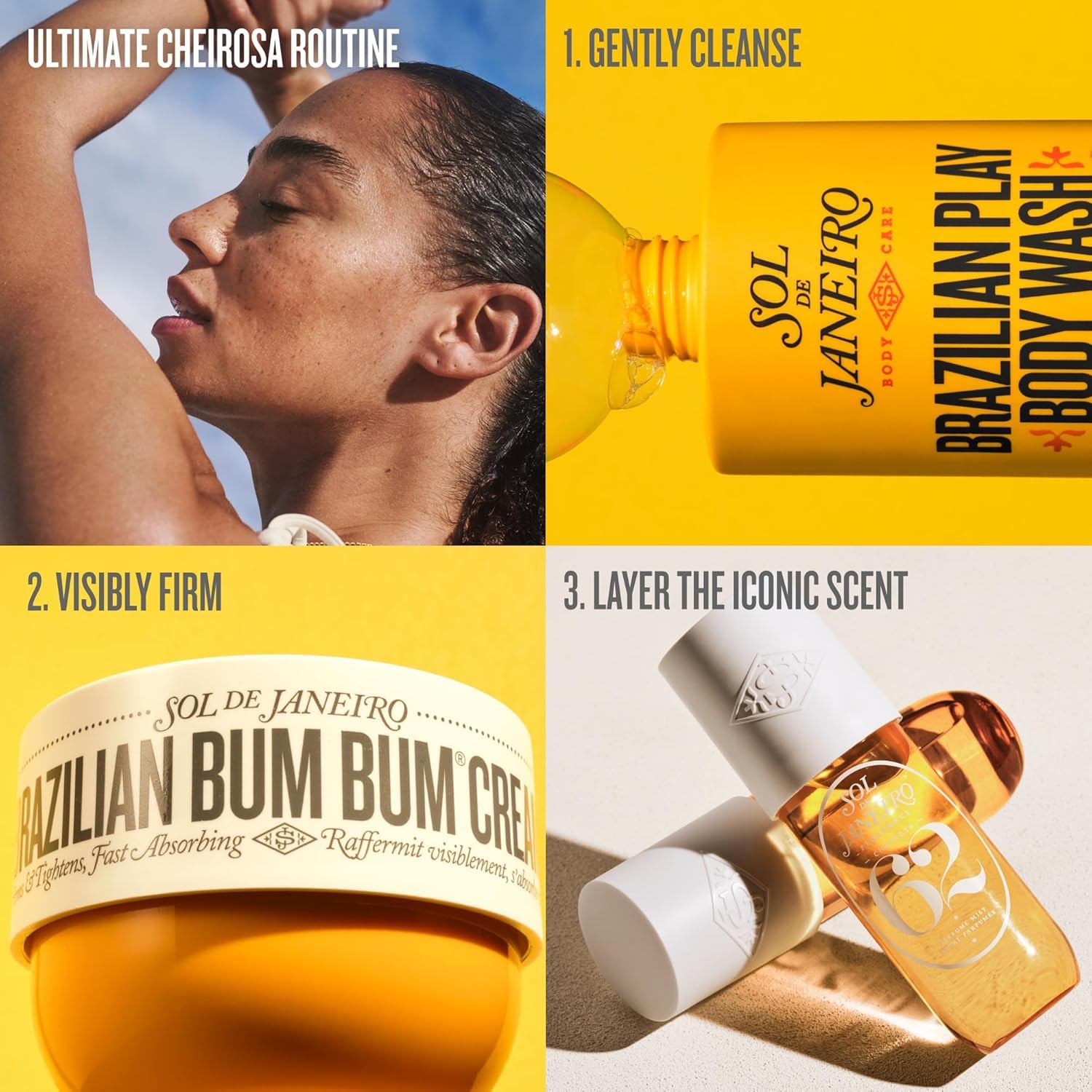 Sol de Janeiro Brazilian Bum Bum Cream & Cheirosa 62 Perfume Mist Duo, 8.1 fl oz Each