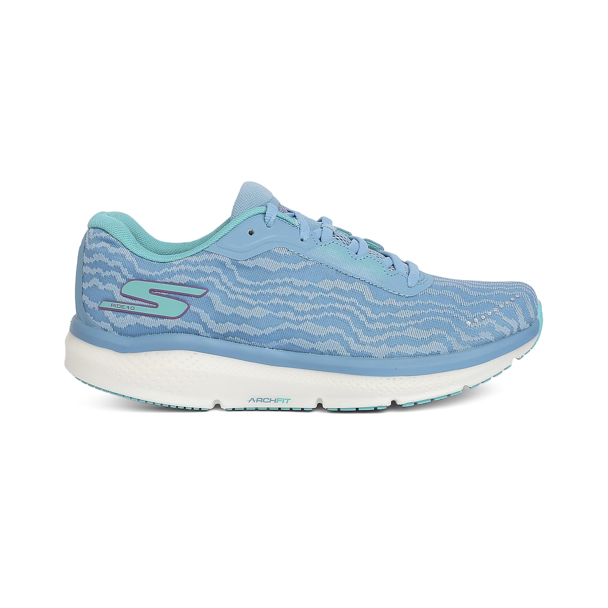 Skechers GO Run Ride 1 Lace Up Shoes for Women - Removable Arch Fit® Insole Hyper Burst Cushioning Midsole Knit Upper Running Shoes Blue (B0BFR12YLC) Amazon Price History, Amazon Price Tracker