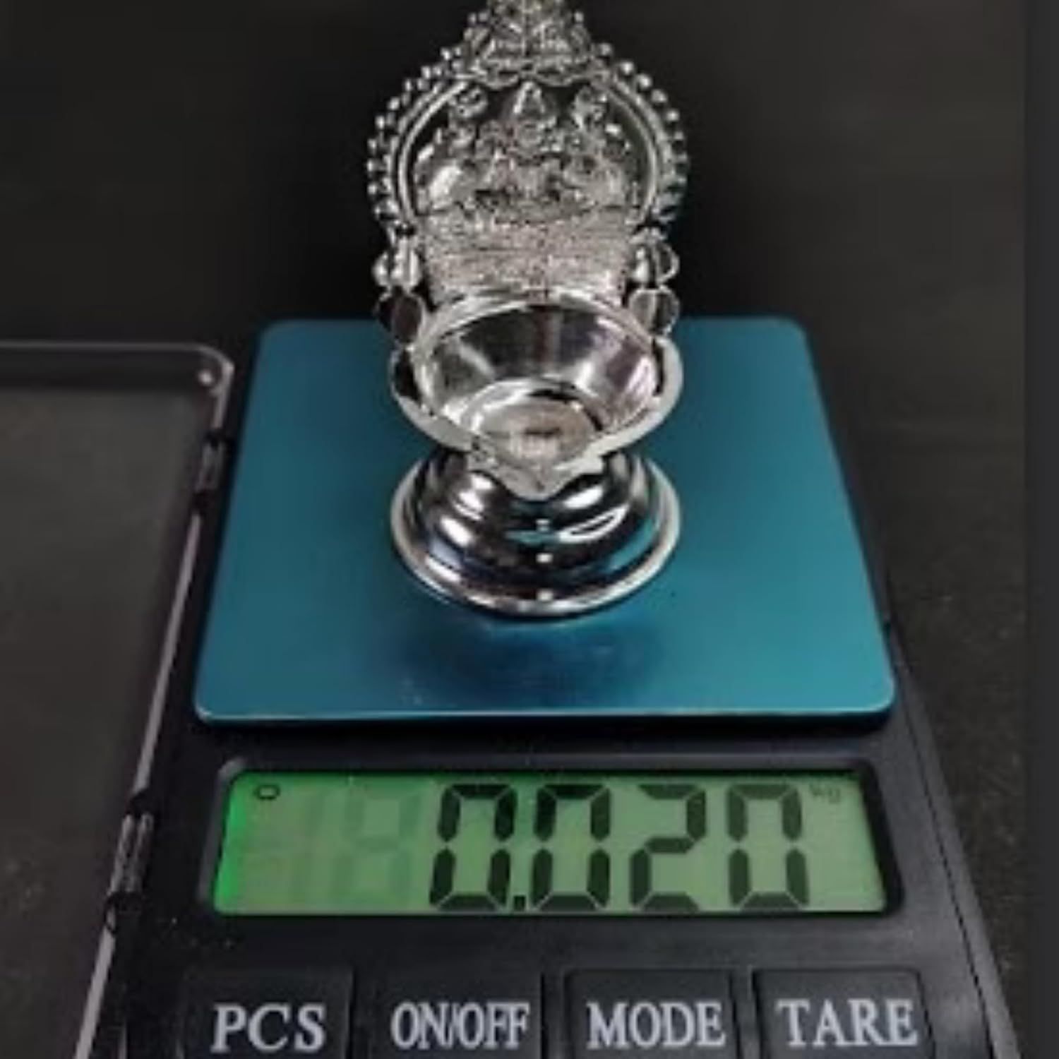 Pure Silver Kamakshi Diya 20g, Laksahmi Oil Lamp, kamakshi vilakku, Goddess Lamp for Pooja, Silver Kamakshi Deepam, laxmi Diya, Hindu Puja Religious Home Decor.