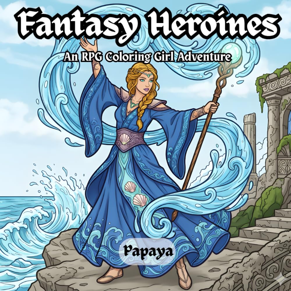 Fantasy Heroines: An RPG & DnD Coloring Girl Hero Adventure
