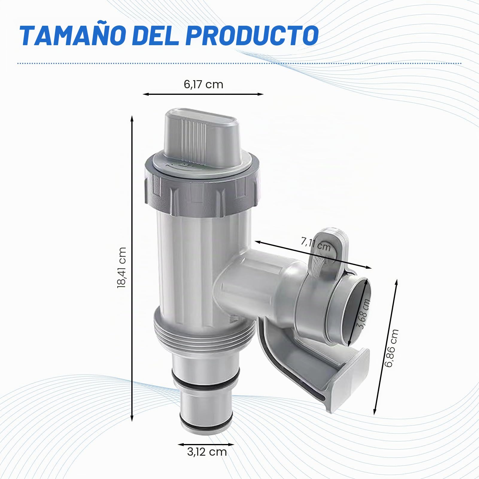 Válvula de émbolo de piscina Plus para piscina sobre el suelo, válvula de pistón 2 en 1, piezas de repuesto para piscina, accesorios para piscina Intex/Bestway/Coleman, válvula de cierre para piscinas
