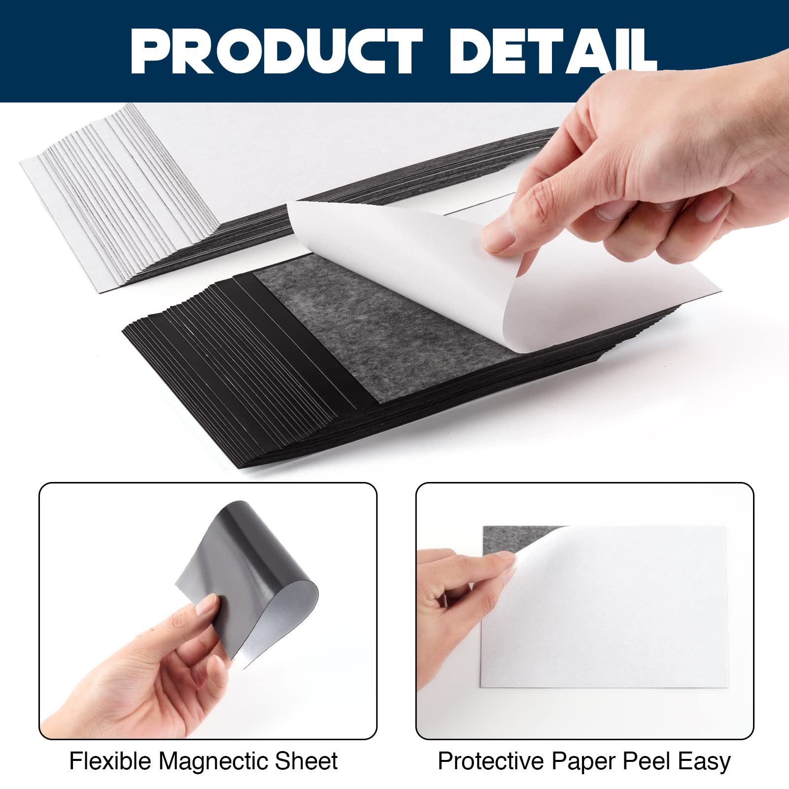 Fogli magnetici con retro adesivo per frigorifero, 10 x 15 cm, confezione da 64, magneti adesivi per foto, per casa/aula/ufficio/magneti per frigorifero fai da te