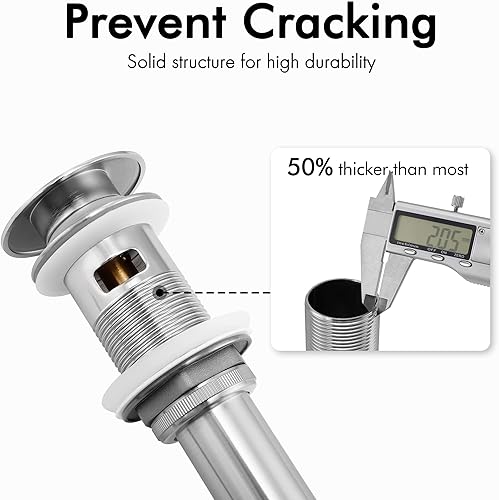 Miniatura 68 de KES S2008A-BK-P2 - Drenaje desplegable para lavabo de baño, 2 unidades de acero inoxidable T304 y latón, 2 unidades para lavabo de baño, color negro