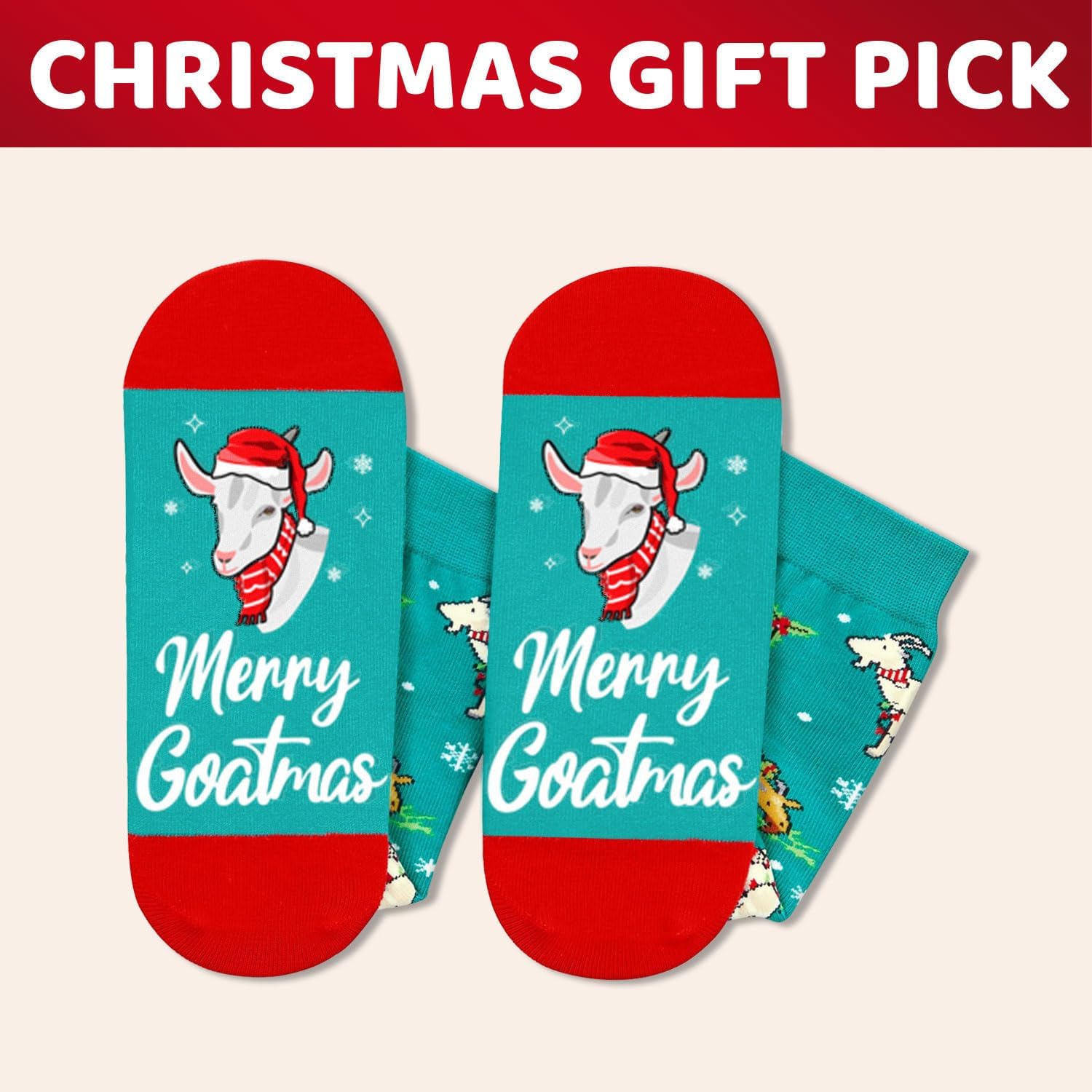 HAPPYPOP Christmas Gifts Women Men Kids - Horse Cow Goat Socks Xmas for 2-18 Years Kids - Image 6