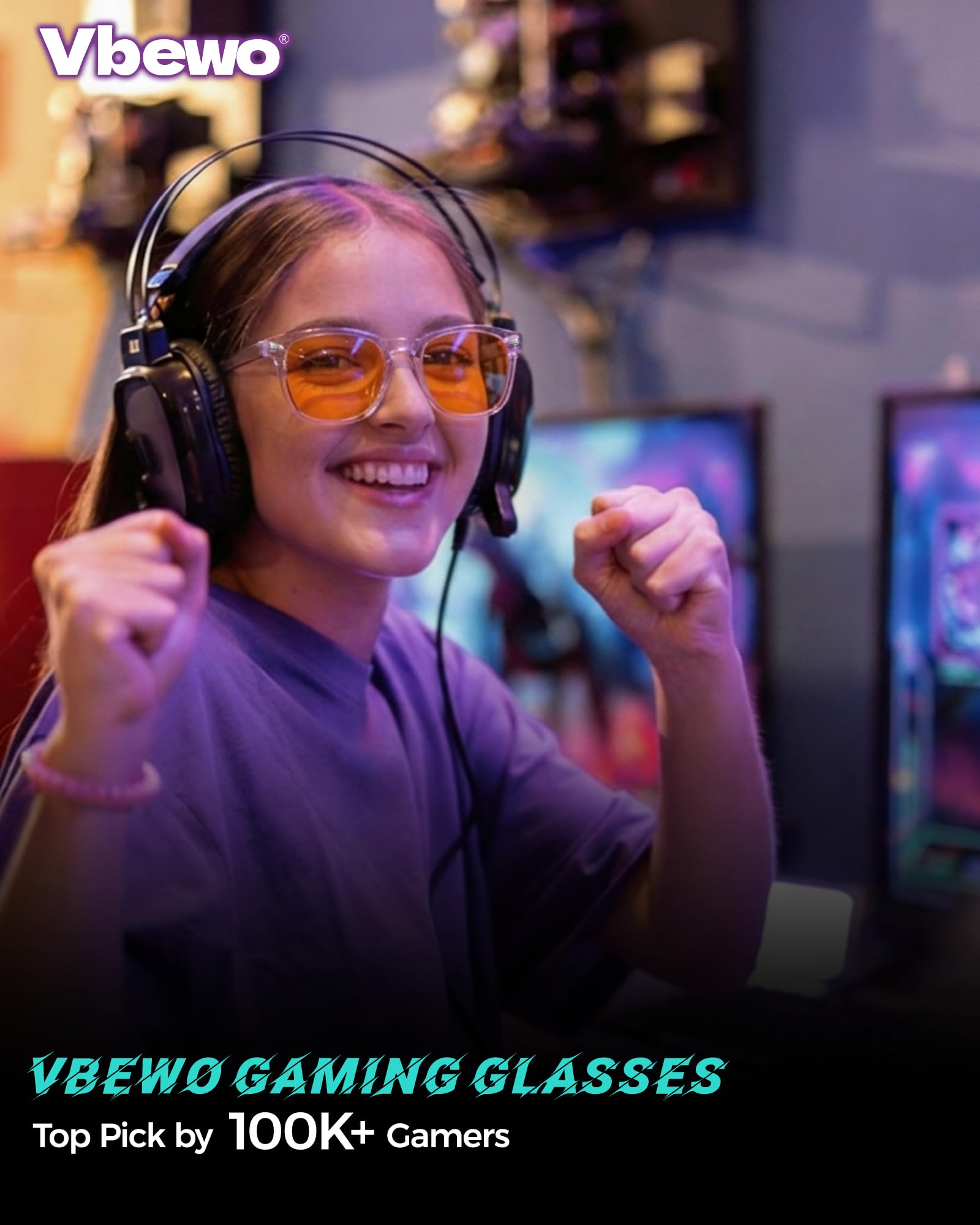 Juego de 2 lentes de bloqueo de luz azul para juegos de ordenador, lentes rojas de 99,9 %