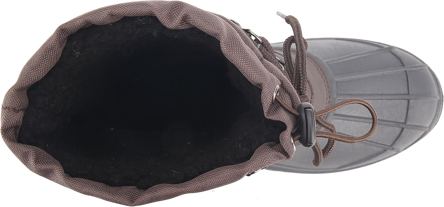 Mens Cold Weather Snow Boot, Waterproof Insulated, Fur Lined, Slip-Resistant, Sizes 10-13