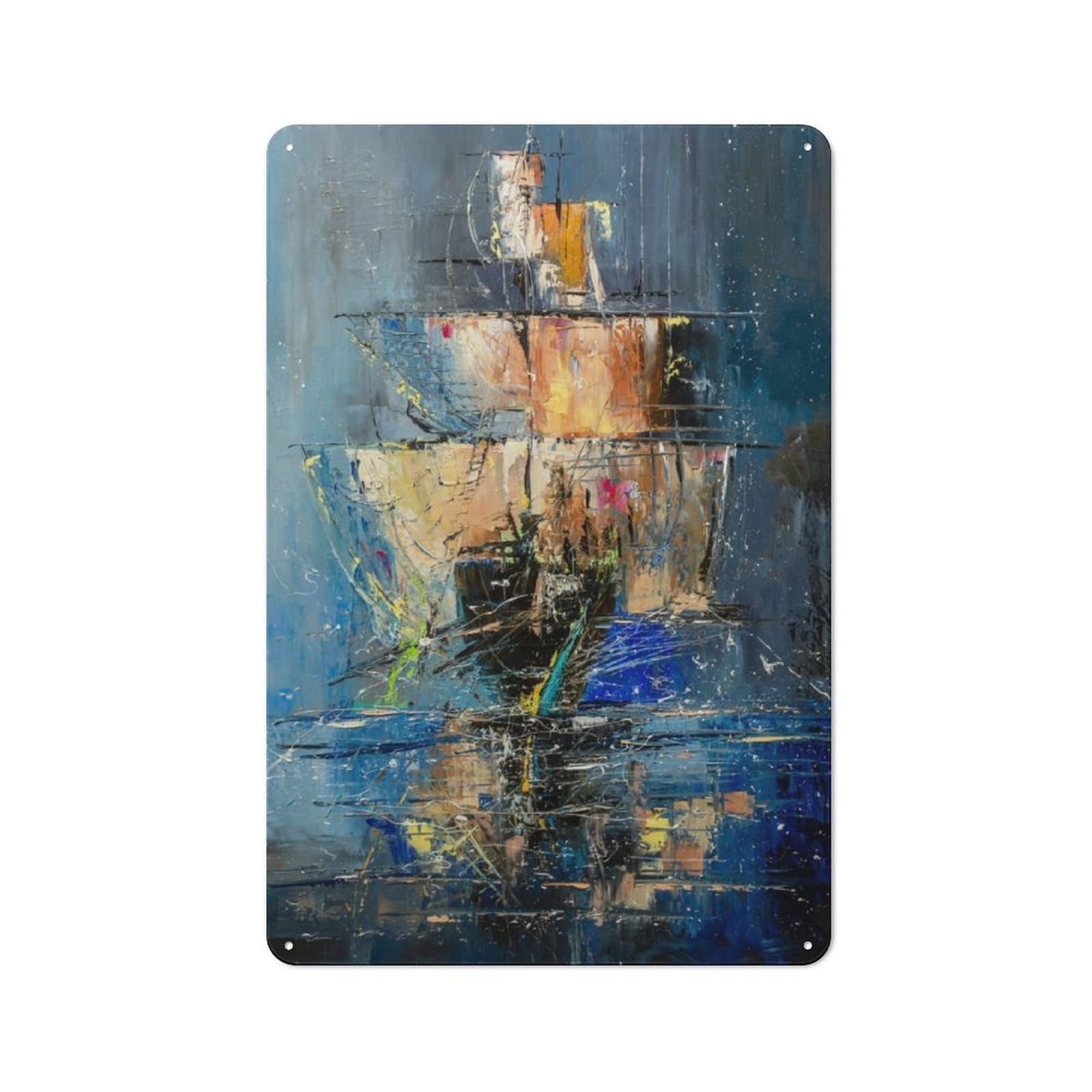 Junmoney Ghost Ship 2 For Hobby Room Or Studio, Rustic Metal Sign 30X20cm, For Creative Interior Collectors Refreshing A Room In Autumn