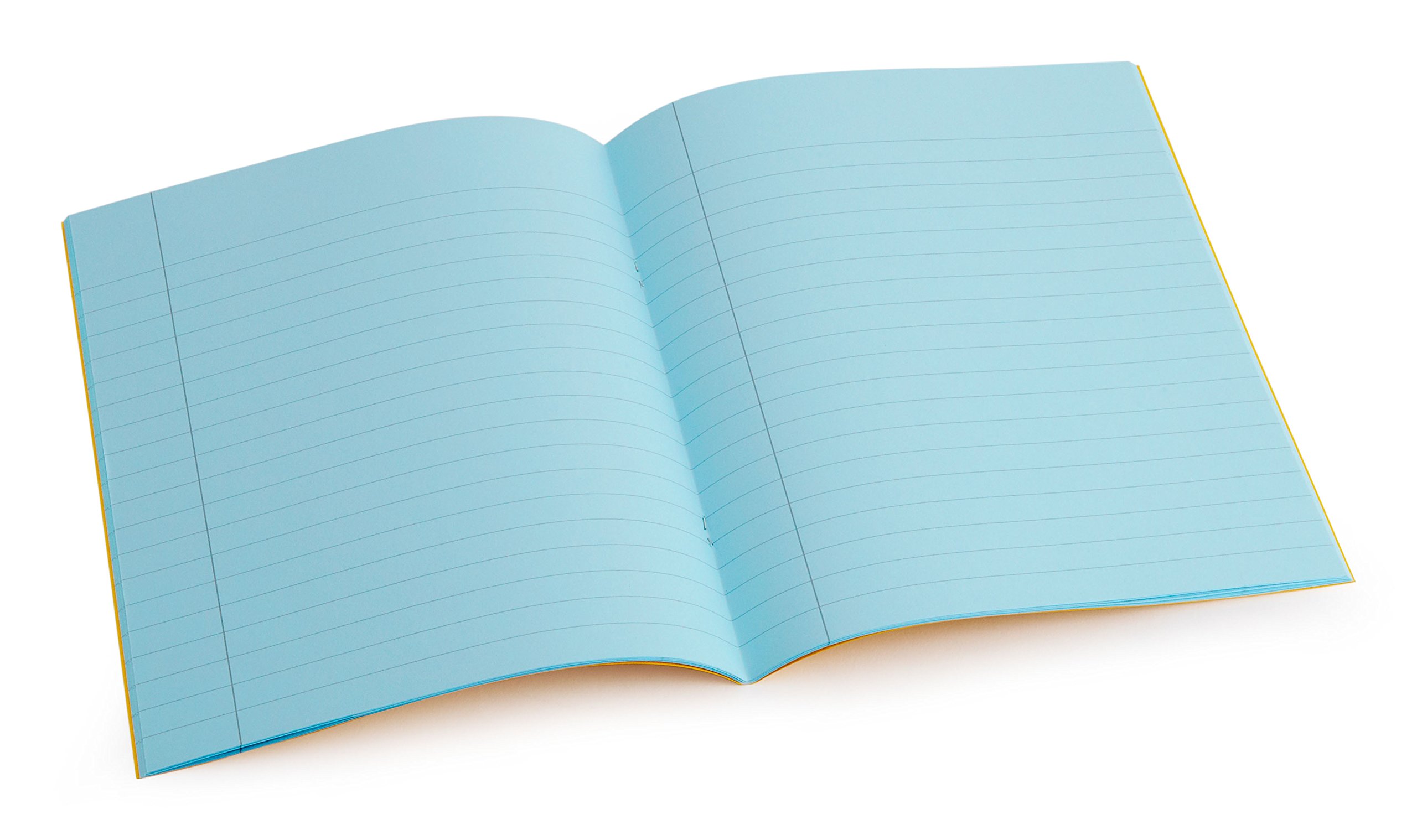 Crossbow Education Dyslexia Tinted Exercise Books - 9" x 7" 10mm lined with margin - Aqua (10 Pack)