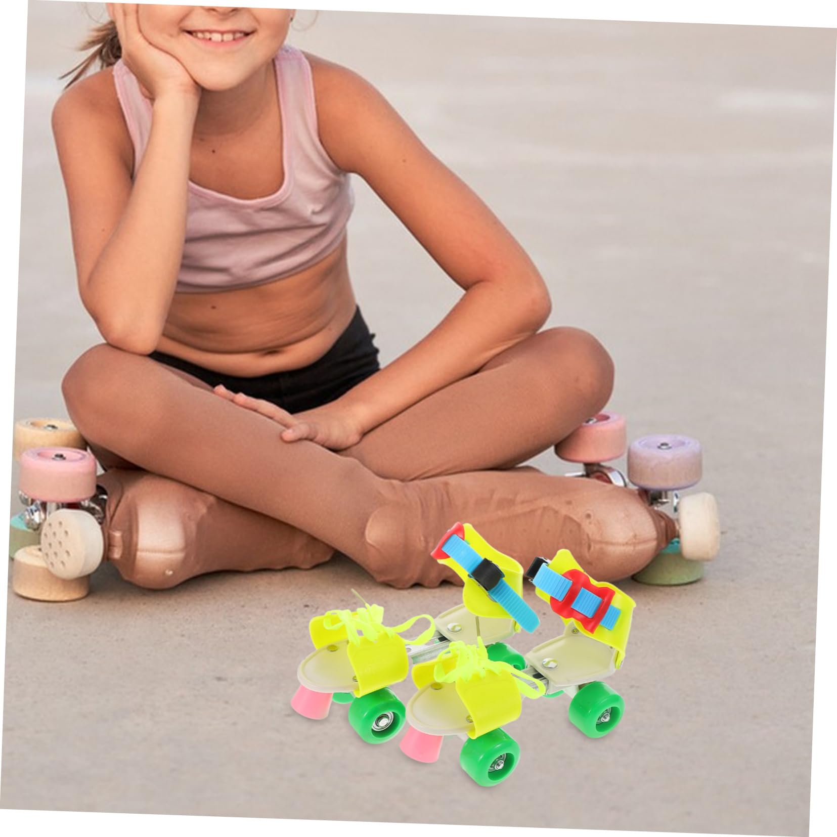 HONMEET Beginner Friendly Kids Roller Skates Skating Shoes 4 Wheels Adjustable Fit Great for Toddlers and Young Children