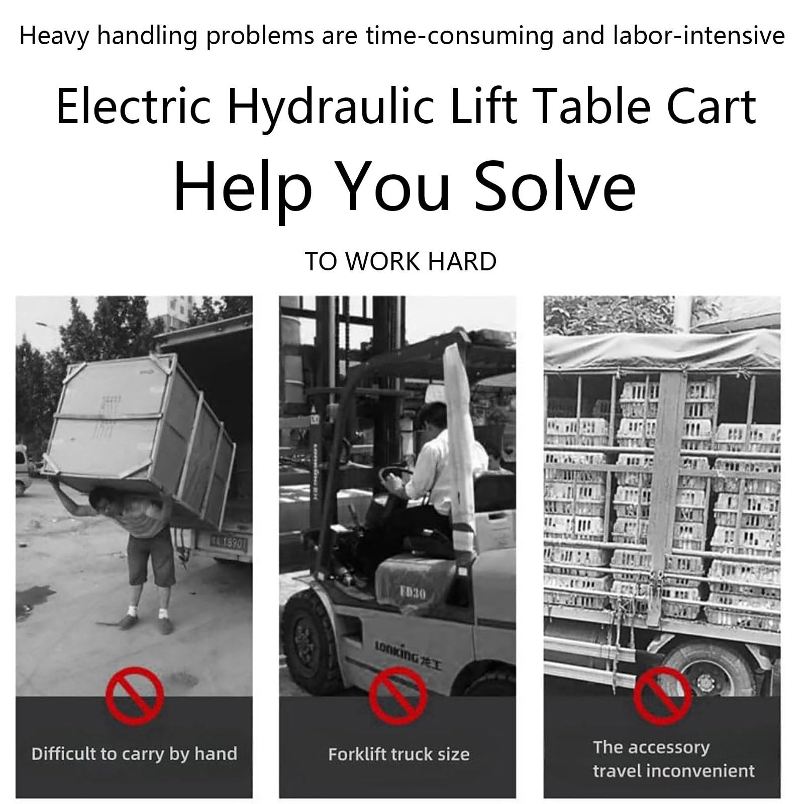 Hydraulic Lift Cart, Electric Single Scissor Lift Table, 270kg Capacity,for Handling Tools