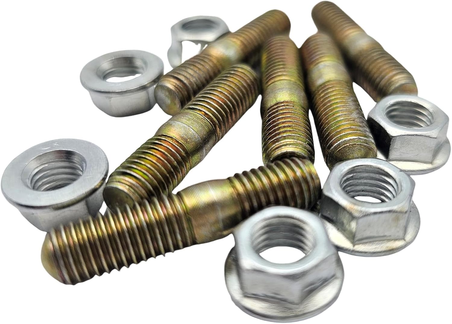 6PCS 16241-91490 Exhaust Manifold Stud & 16271-92010 Nut for Kubota D1005 D1105 D1305 D905 DF1005 V1305 V1505 WG1005
