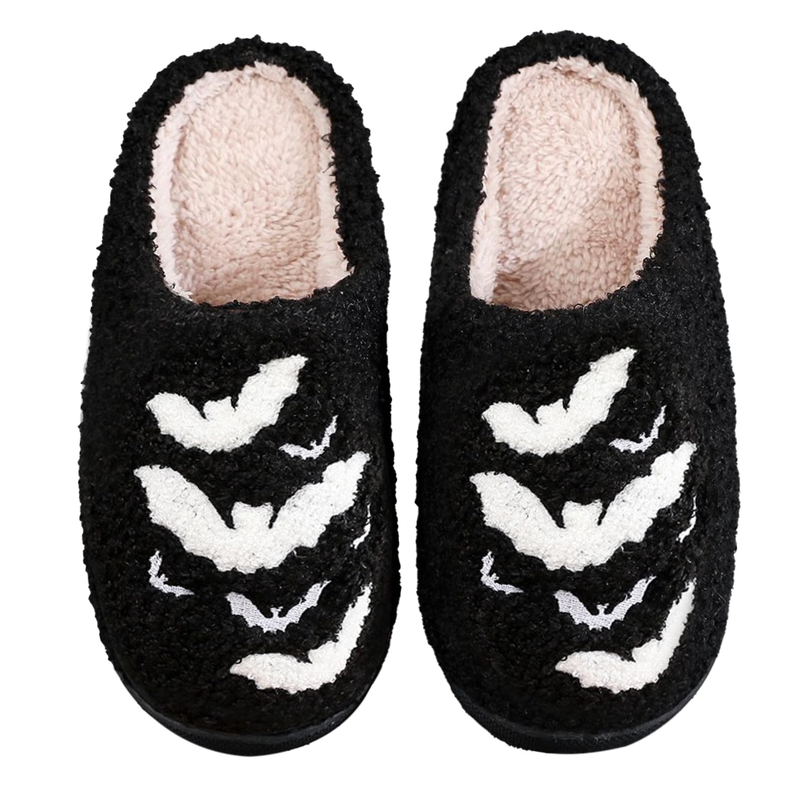 Halloween Christmas Slippers Checkered Scuff for Women and Men Holiday Indoor Bedroom Fluffy Warm Fleece Slippers Winter Soft Cozy Home Non-Slip Soft