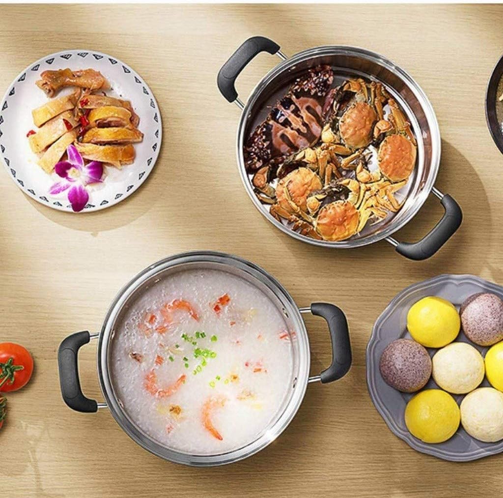 GDDZA 二層ミニ小型スチーマーホームスチーマーステンレス誘導調理器スープ鍋スチーマーデュアル使用太いガス誘導調理器