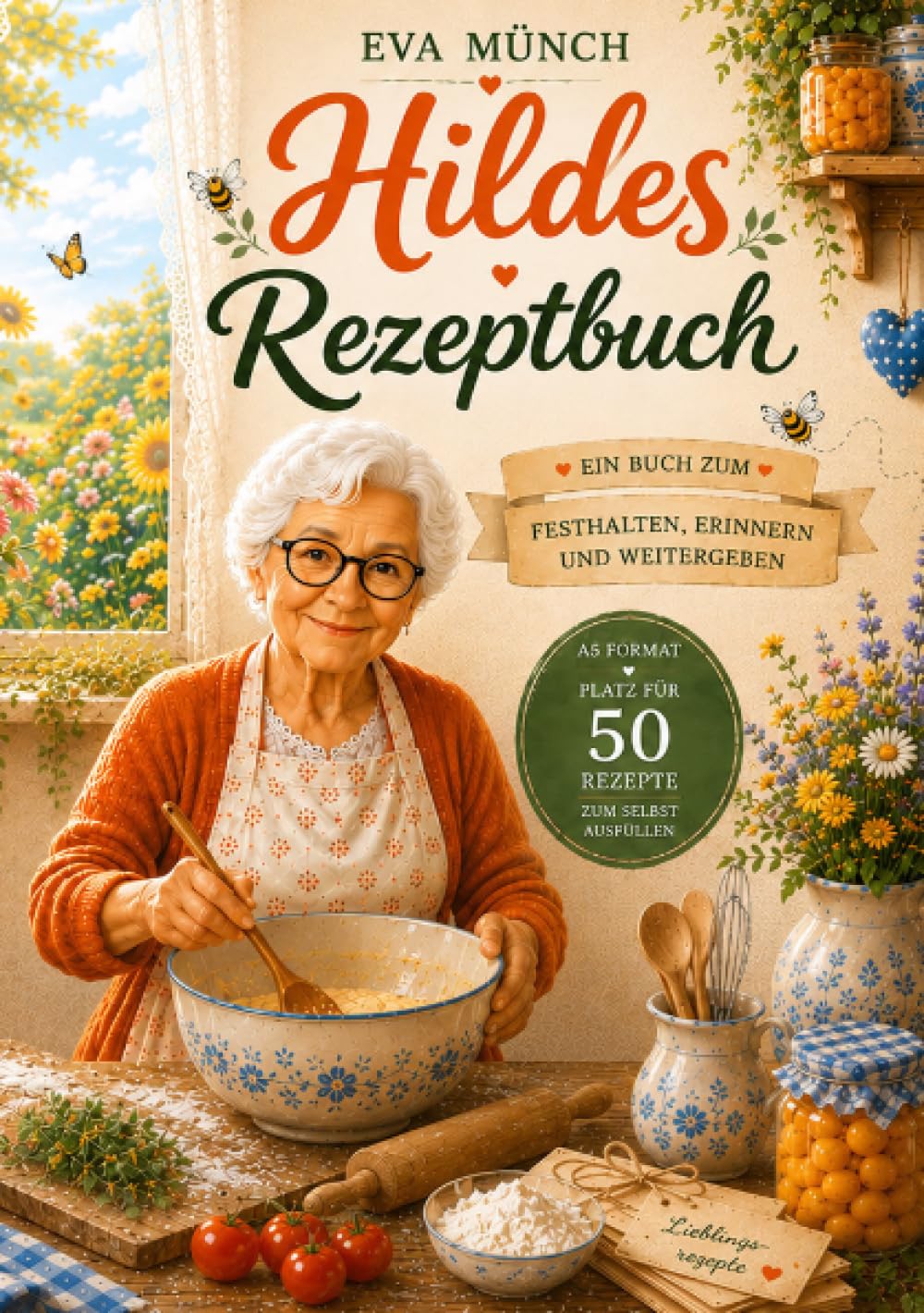 Hildes Rezeptbuch: Es ist ein Buch zum Festhalten, Erinnern und Weitergeben. A5 Platz für 50 Rezepte zum selbst ausfüllen