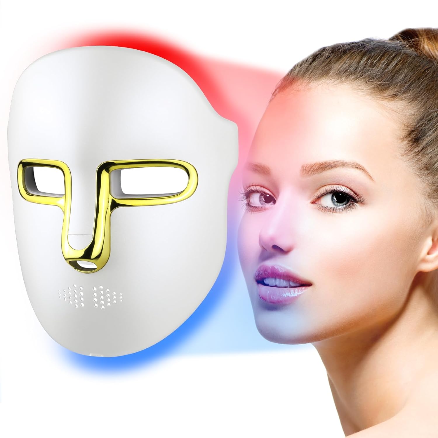 Red Light Therapy for Face Mask LED Face Mask Light Therapy with Red Blue LED and Infrared Light