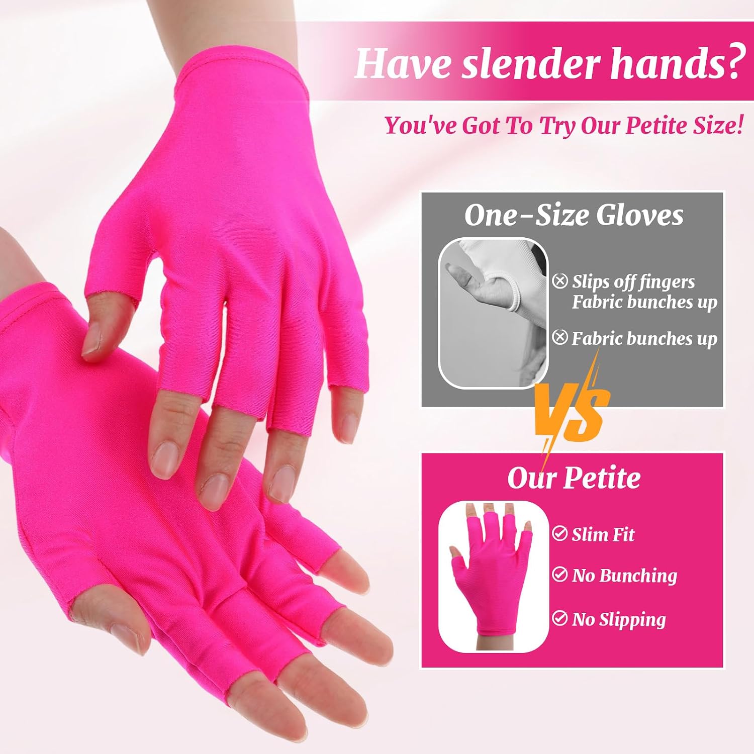 Bremorou 4 Pairs UV Gloves For Gel Manicures, Fingerless UPF UV Light Protection Gloves, Anti UVA UVB Gel Nail Lamp Glove for Gels Nail Lamp Fingerless for Prevent Hands from Harm for Women