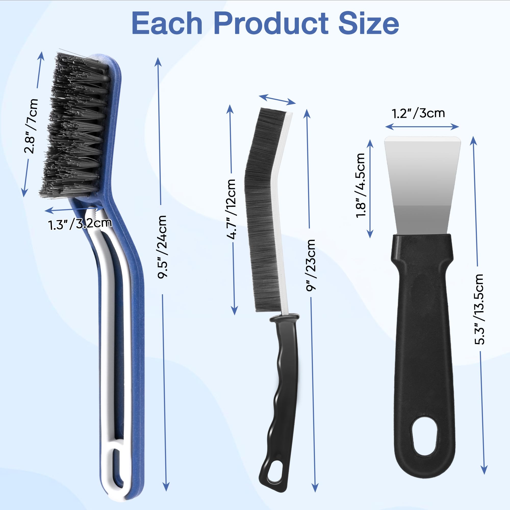 5 Pack Hard Bristle Crevice Cleaning Brushes - Grout & Gap Cleaner For Bathroom, Kitchen Tiles, Window Tracks