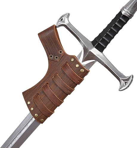 Miniatura 3 de HZMAN Espada medieval de cuero rana LARP renacentista accesorio de disfraz Rapier Knight Sword Holster