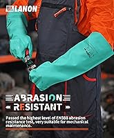 Vista 4 de LANON Guantes de Nitrilo Resistentes a Productos Químicos, Guantes de Trabajo de Seguridad Reutilizables de Servicio Pesado, Protección contra