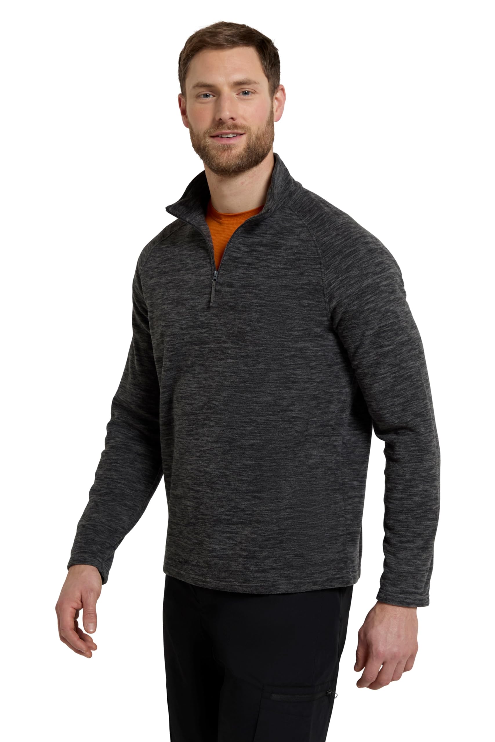 Mountain Warehouse Men's Charcoal Snowdon Ii Fleece - Antipill Microfleece, Quick Drying Pullover - Travel 3XL