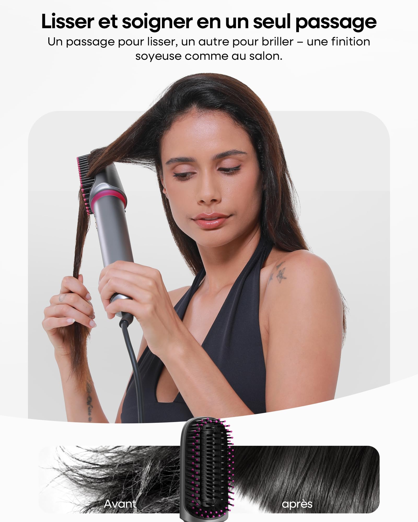 Air Styler 6 in 1 Professionale, Pettine ad Aria Calda Delicato per Capelli, Arricciacapelli Automatico, Piastra onde e Diffusore, Set Styling con Custodia da Viaggio