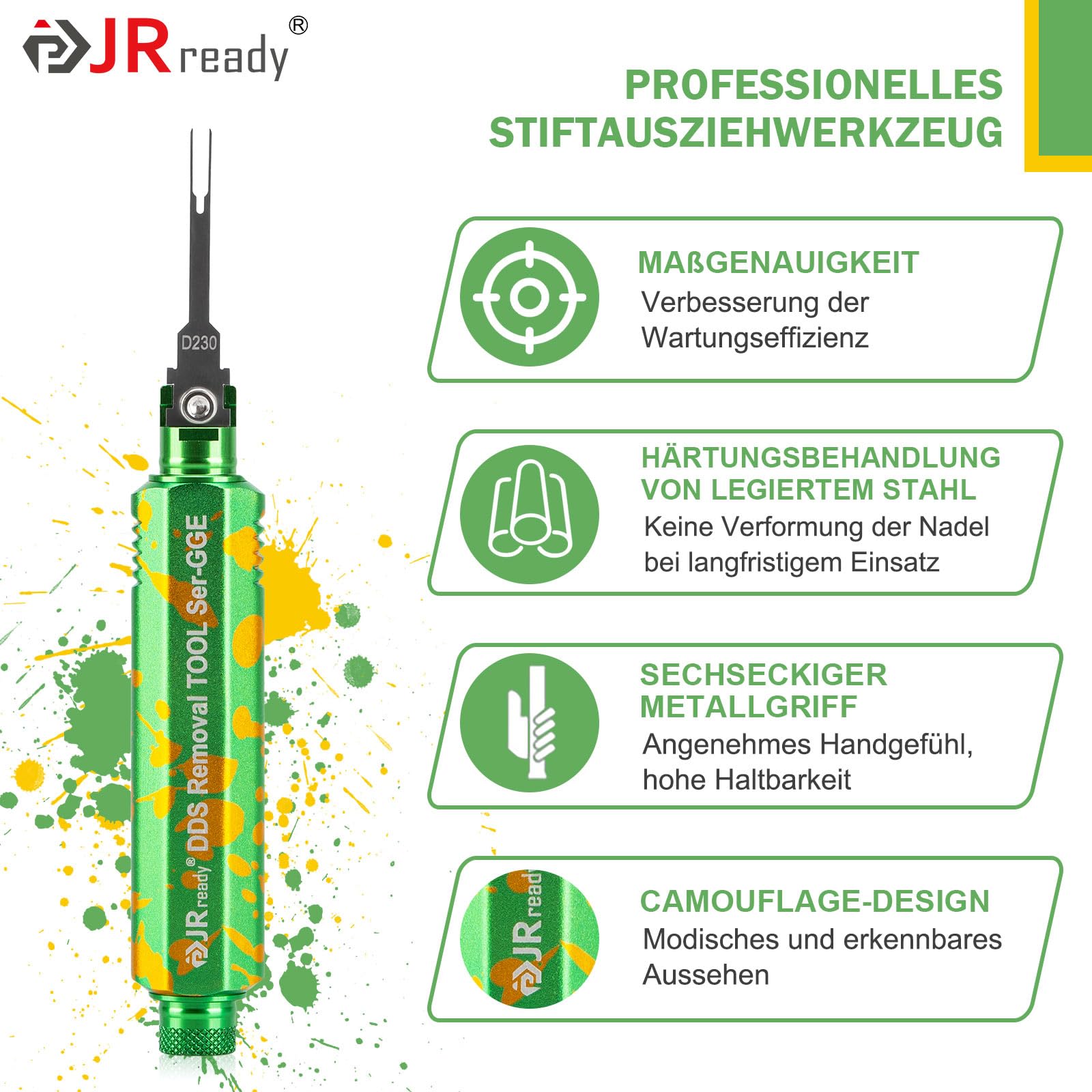 JRready ST5352-02 Entriegelungswerkzeug Upgraded Terminal Removal Tool Mit 1 Griffe Zur Lagerung & 26 Tipps Für Den Austausch Auspinwerkzeug Kfz Stecker Kit Für Deutsch AMP TE Molex JST JPT Harting