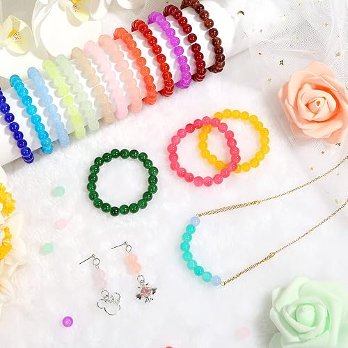 Miniatura 9 de shynek Kit de fabricación de pulseras de 753 cuentas de vidrio, cuentas de vidrio de 24 colores para hacer joyas con cuentas espaciadoras, cuentas