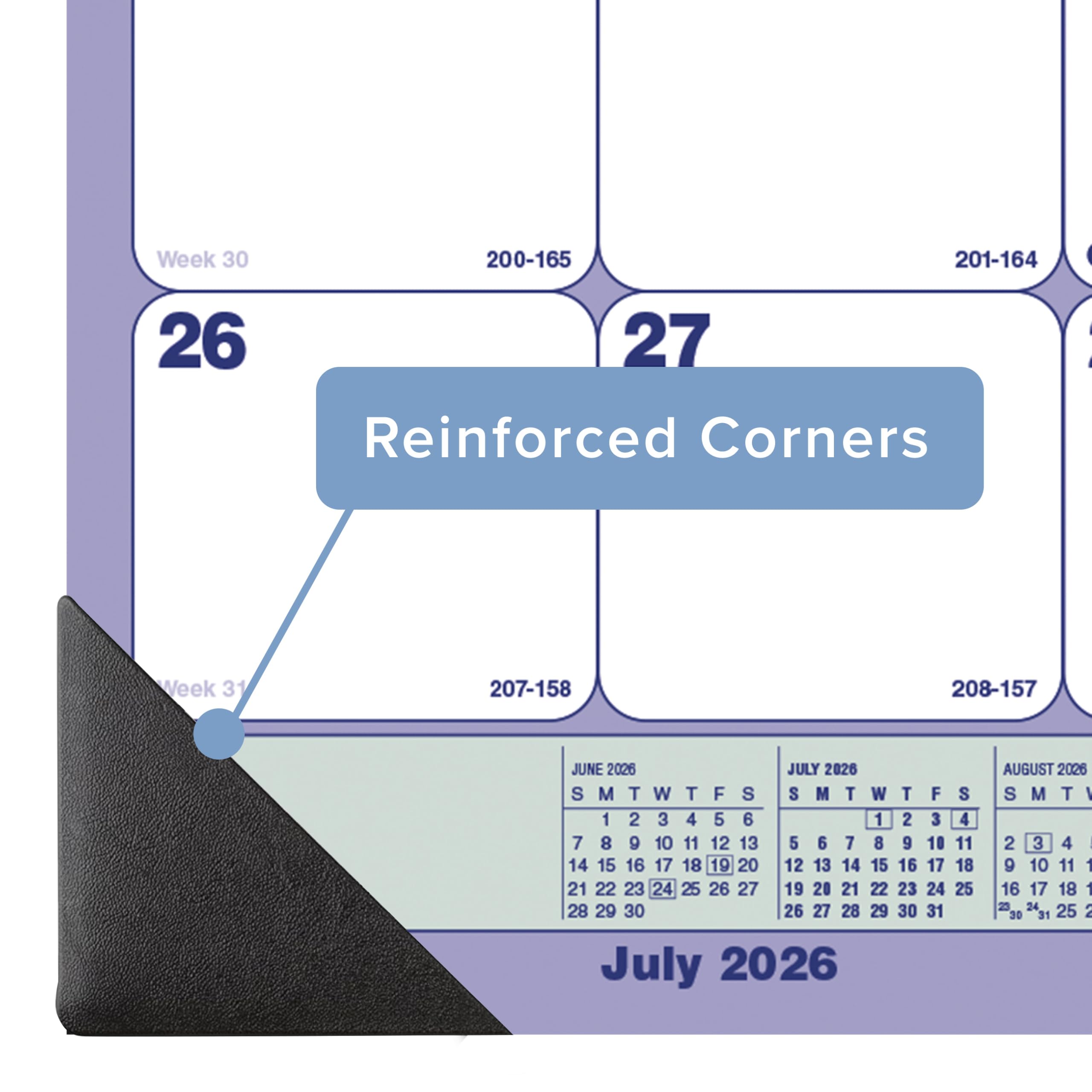 Blueline® Calendario académico mensual de escritorio, 13 meses, julio de 2026 a julio de 2027, 54 cm x 40,6 cm (CA181731)