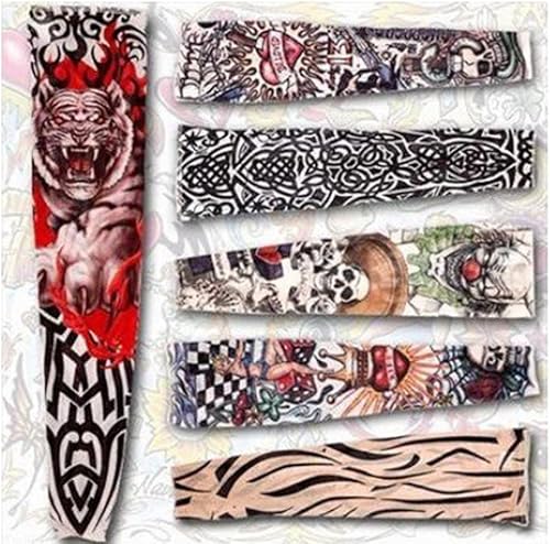 Miniatura 3 de Juego de 6 mangas de brazo falso temporal para tatuaje, diseño tribal, dragón, cráneo, etc., mixto
