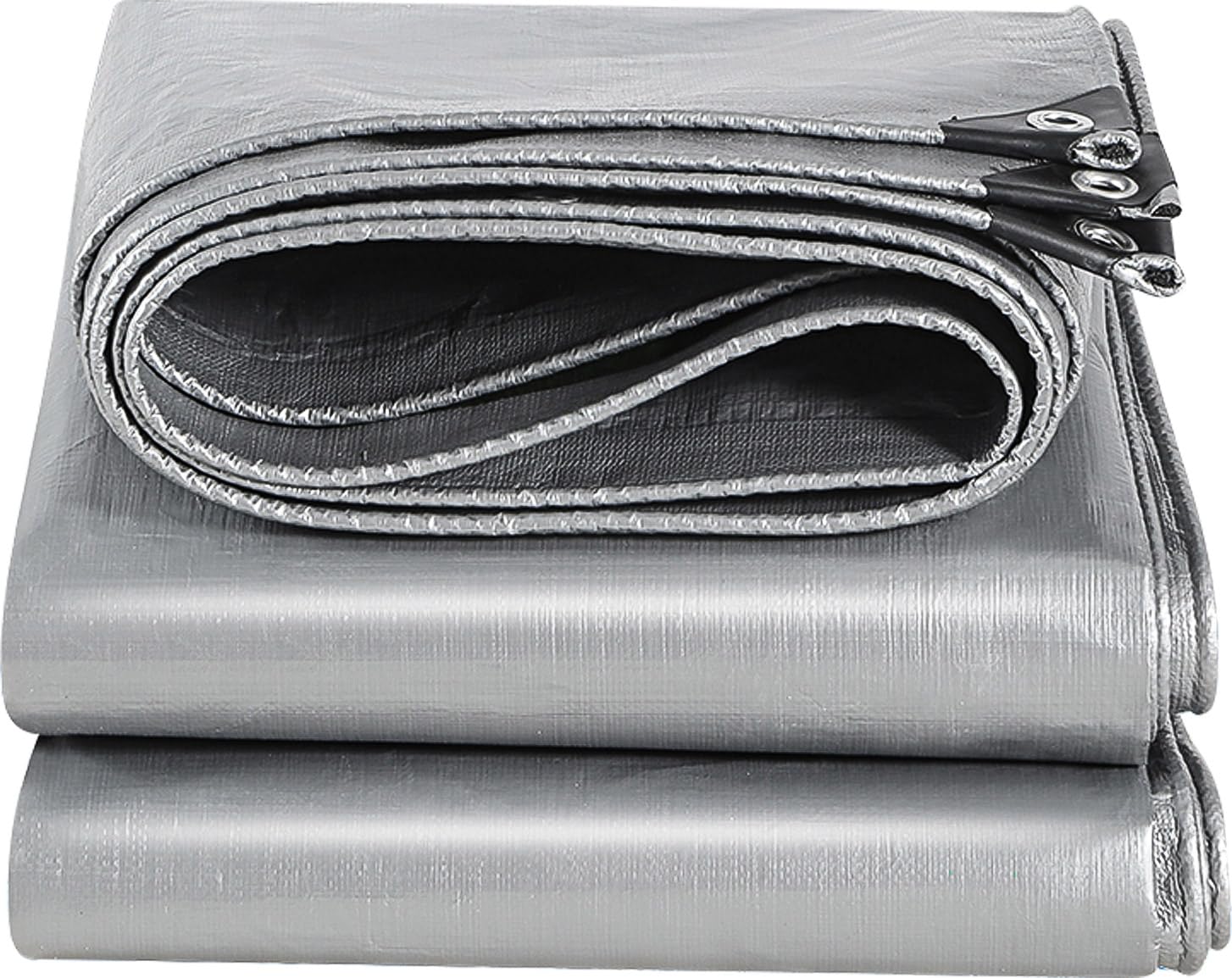 Lona impermeable con ojales plateada de alta resistencia para jardin y camping