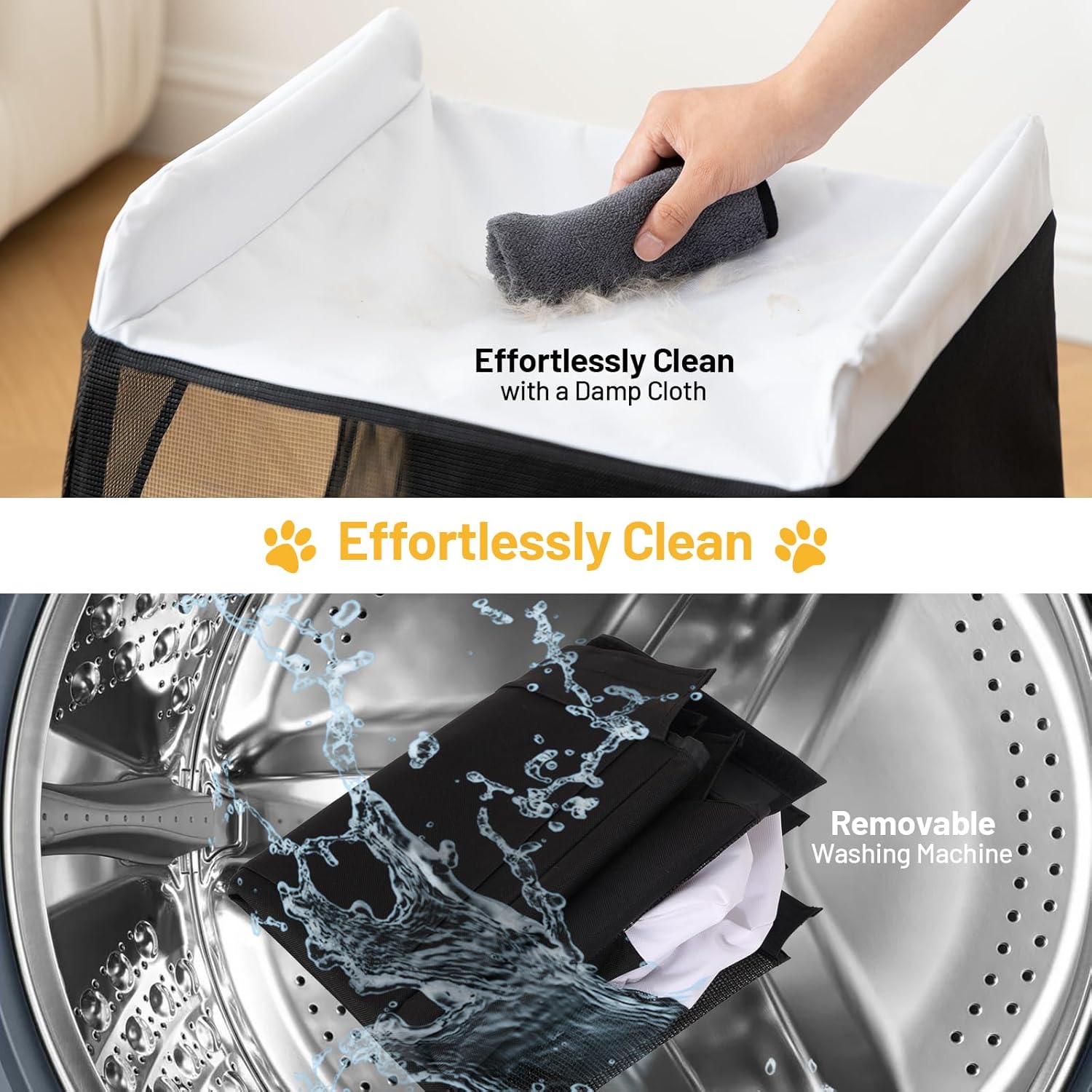 Elevated Cat House Double-Layer Foldable Indoor Hammock Bed & Cave for Multiple/Large Cats Dogs Bunnies Breathable Summer Hideaway with Detachable Removable Cover