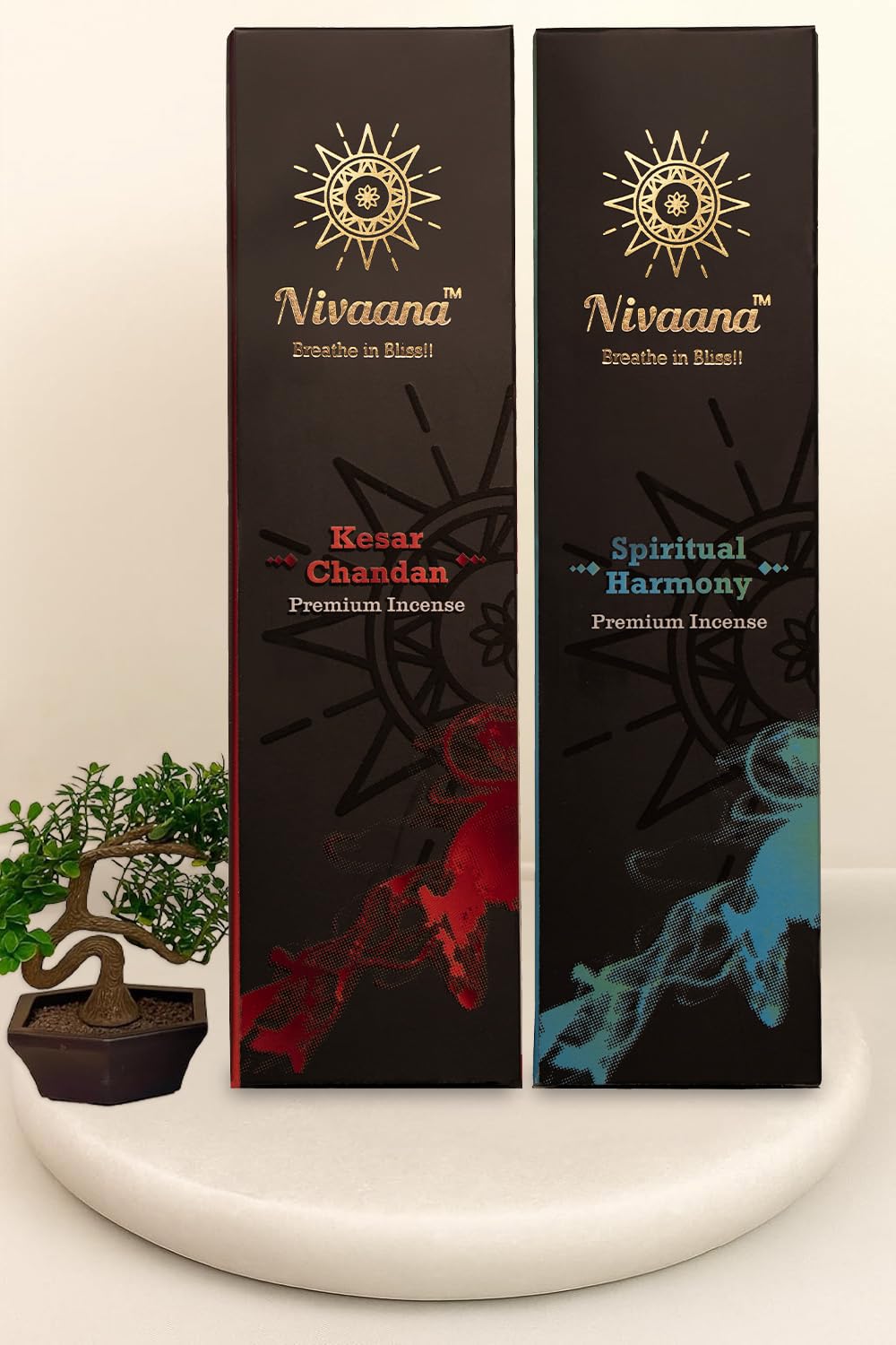 Nivaana Premium Incense Sticks Combo Set, Kesar Chandan and Spiritual Harmony, 30 Sticks Each, Blended with Natural Essential Oils-image-19