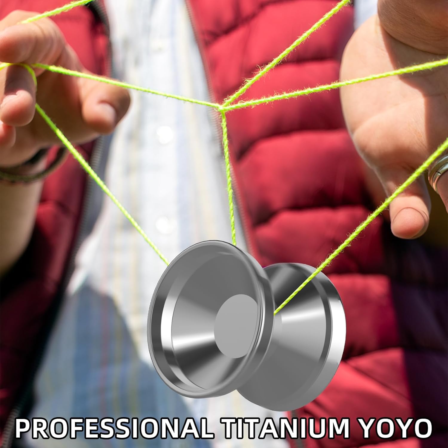 WATIEOBOOyoyo TC4 Aviation Titanium Professional Grade Non-Responsive yoyo for Adults Professional Yo-Yo Competition, yo-yos Contest, and Yo yo Trick Show