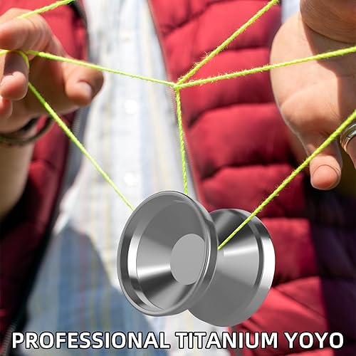 Miniatura 5 de WATIEOBOO yoyo TC4 Titanio de Aviación Grado Profesional Yoyo No Responsivo para Adultos Competencia Profesional de Yo-Yo, Concurso de yo-yos, y