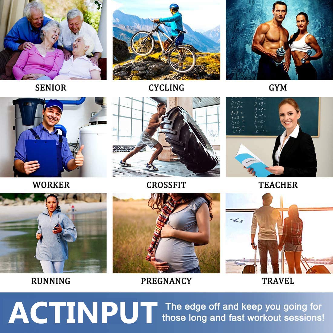 ACTINPUT Bas de Contention Femme et Homme，4 Paires Chaussettes de Compression pour Sportive, Cyclisme, Voyage en Avion, Course à pied, de Grossesse，de Vol et de Voyage