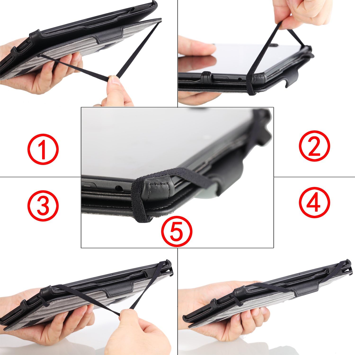 Case Compatible with Google Nexus 7 2013 FHD 2nd Gen, Slim-Fit Multi-Angle Stand Cover Case with Auto Wake/Sleep Fit Google Nexus 2 7.0 Inch 2013 Generation Android 4.3 Tablet, Carbon Fiber Black