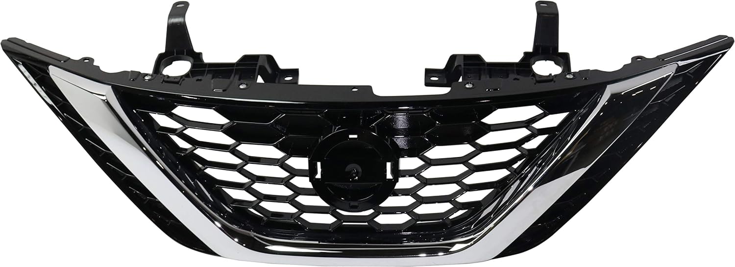 Garage-Pro Grille Assembly Compatible With 2016-2019 Nissan Sentra Chrome Shell with Gloss Black Insert Plastic Grille