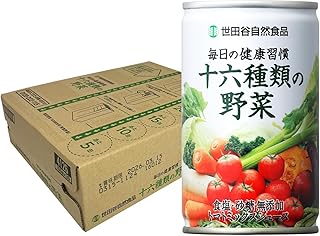 世田谷自然食品 毎日の健康習慣 十六種類の野菜 (160g×30本入) 御歳暮 厳選素材ドリンク リコピン ビタミン (すっきり飲みやすい/砂糖 食塩不使用/トマトベース) トマトミックスジュース 缶 野菜ジュース