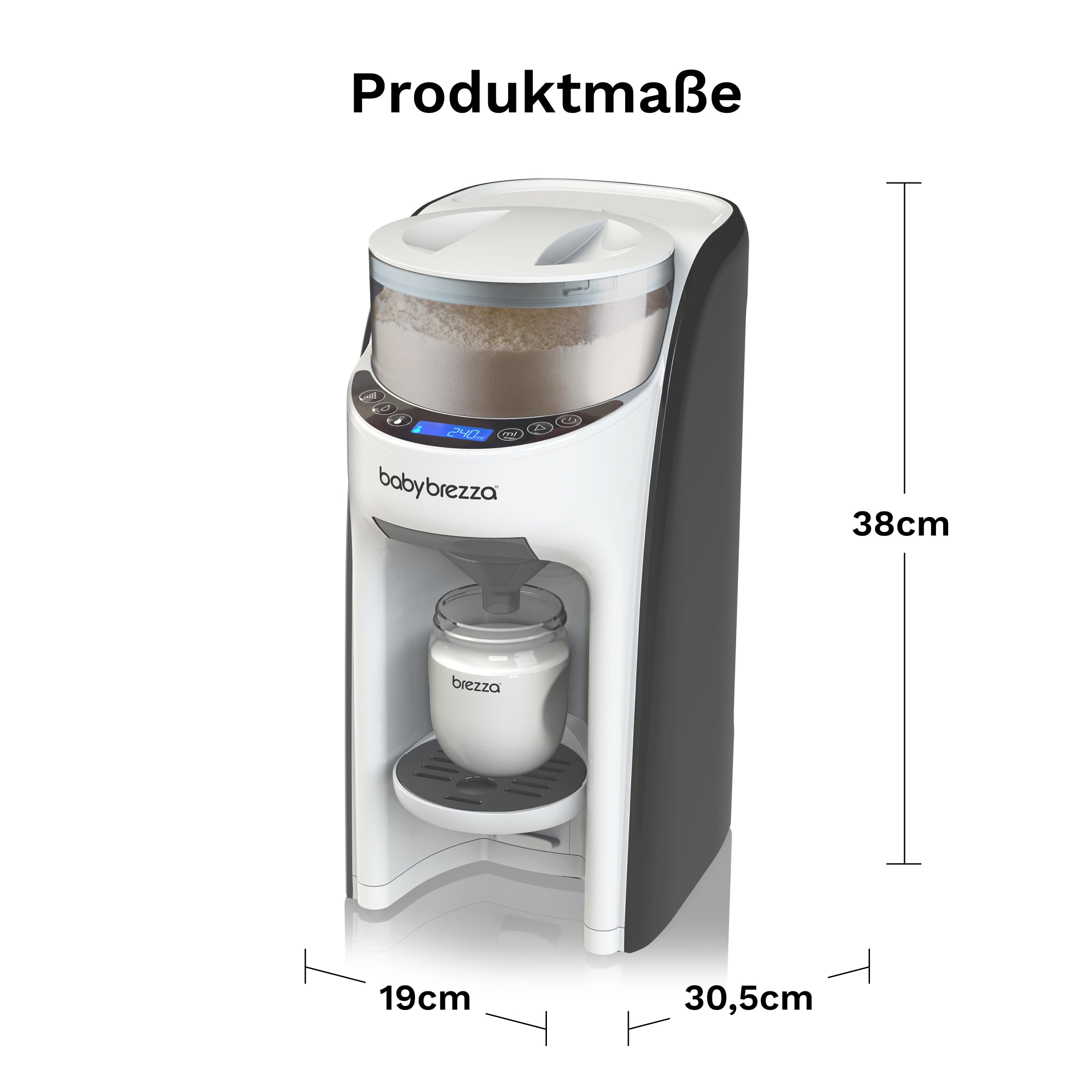 Baby Brezza Formula Pro Advanced Automatischer Flaschenzubereiter | Mischt Milchpulver & Wasser perfekt per Knopfdruck – 3 Temperaturen – Für alle Flaschen & Pulver – BPA-frei – Weiß/Schwarz