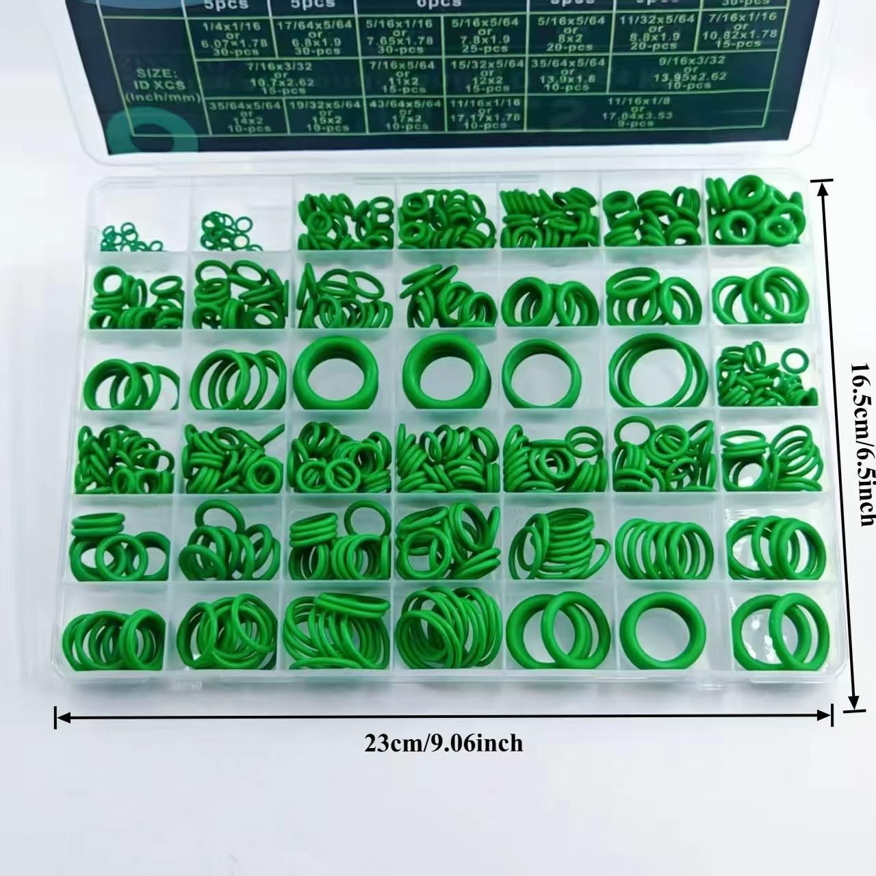 595Pcs Nitrile Rubber O Ring Kit, 36 Sizes Air Conditioning O Ring Assortment Kit Set for Automotive Faucet Pressure Washers Plumbing Sealing Repair,Air or Gas Connections,Resist Oil and Heat