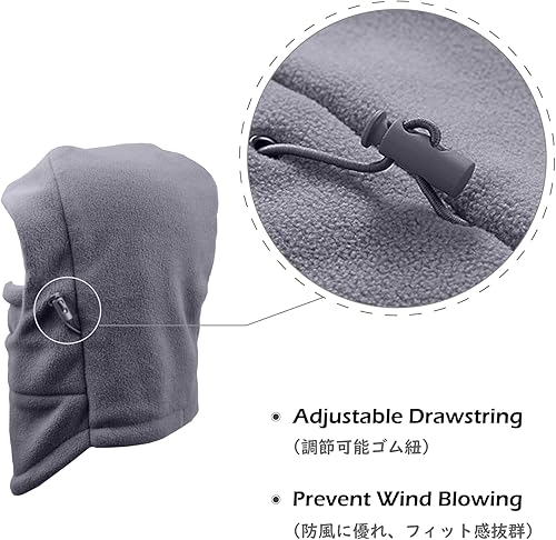 Miniatura 4 de TRIWONDER Sombreros de invierno para niños, pasamontañas, máscara de esquí para niños y niñas, resistente al viento, ajustable, para clima frío,
