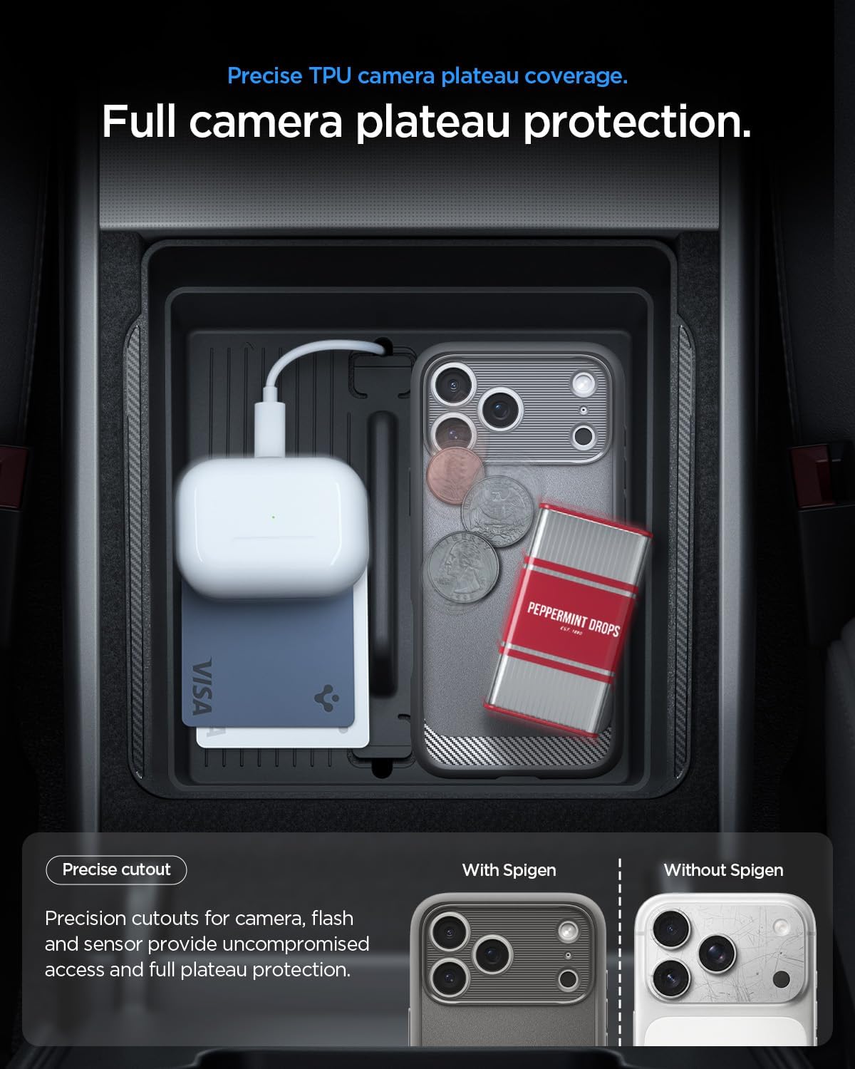 Spigen for iPhone 17 Pro Max Case, Rugged Armor MagFit [TPU Covered Camera Control] [Compatible with MagSafe] - Gray