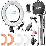 NEEWER RL-12 Anillo de Luz LED 14' Exterior/12 en El Centro con Soporte de Luz, Filtro de Color, Soporte de Teléfono para Maquillaje, Youtube, TikTok, Grabación de Vídeo con Cámara/Teléfono