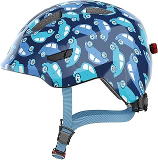 ABUS Kinderhelm Smiley 3.0 LED - Fahrradhelm mit Licht - tiefe Passform & Platz für einen Zopf - für Mädchen und Jungs